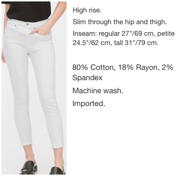 Gap High Rise True Skinny Ankle Jeans NWT - Picture 4 of 4